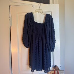 Altar'd State Midnight Blue Textured Dress